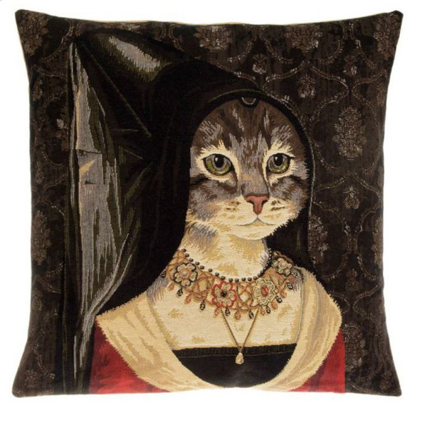 Gobelin Kissen Portrait einer Katze