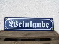 Emaille Straßenschild Weinlaube