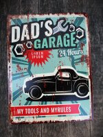 Shabby Blechschild Dads Garage