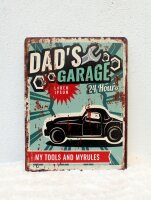 Shabby Blechschild Dads Garage