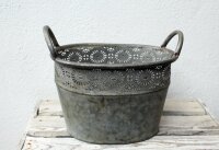 Blumentopf Metall oval