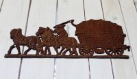 Nostalgie Mauerplatte Fuhrwerk