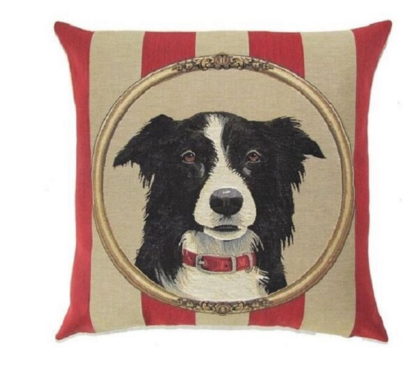 Gobelin Kissen Border Collie Portrait