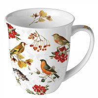 Tasse Herbst Vögel