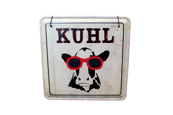 Shabby Blechschild Kuhl