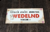 Shabby Blechschild Hund Glück