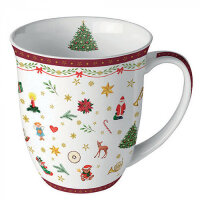 Tasse Weihnachten Nostalgie rot