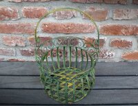 Henkelkorb Metall groß antikgrün