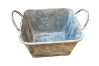 Pflanzschale eckig mit Griffen 23cm