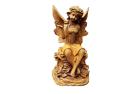 Gartenfigur Elfe auf Sockel sitzend