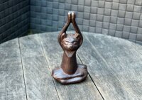 Gartenfigur Yoga Katze