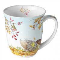 Tasse Igel und Rotkehlchen