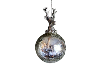 Hirsch Weihnachtskugel silbern