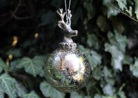 Hirsch Weihnachtskugel silbern
