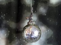 Hirsch Weihnachtskugel silbern