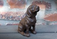 Gartenfigur Hund sitzend Gusseisen