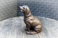 Gartenfigur Hund sitzend Gusseisen