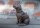 Gartenfigur Hund sitzend Gusseisen
