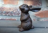 Gartenfigur Hase schauend Gusseisen