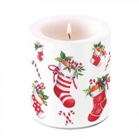 Kerze groß Weihnachtsstrümpfe